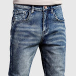 Dávid slim fit farmernadrág – közelről