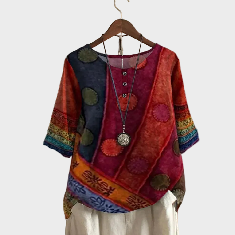 Bernadett-Ildikó boho top – elölnézet