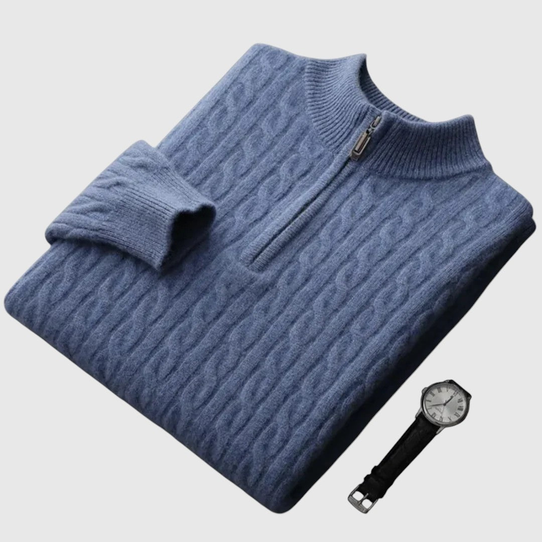 Rudolf félcipzáras kasmír garbó – elölnézet