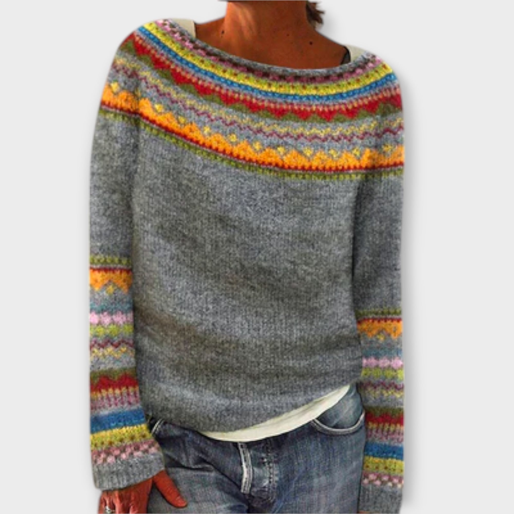 Vica vintage kötött pulóver – elölnézet