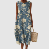 Kéked – Patchwork mintás midi ruha 2