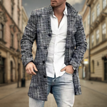 Levente elegáns hosszú kabát – teljes megjelenés
