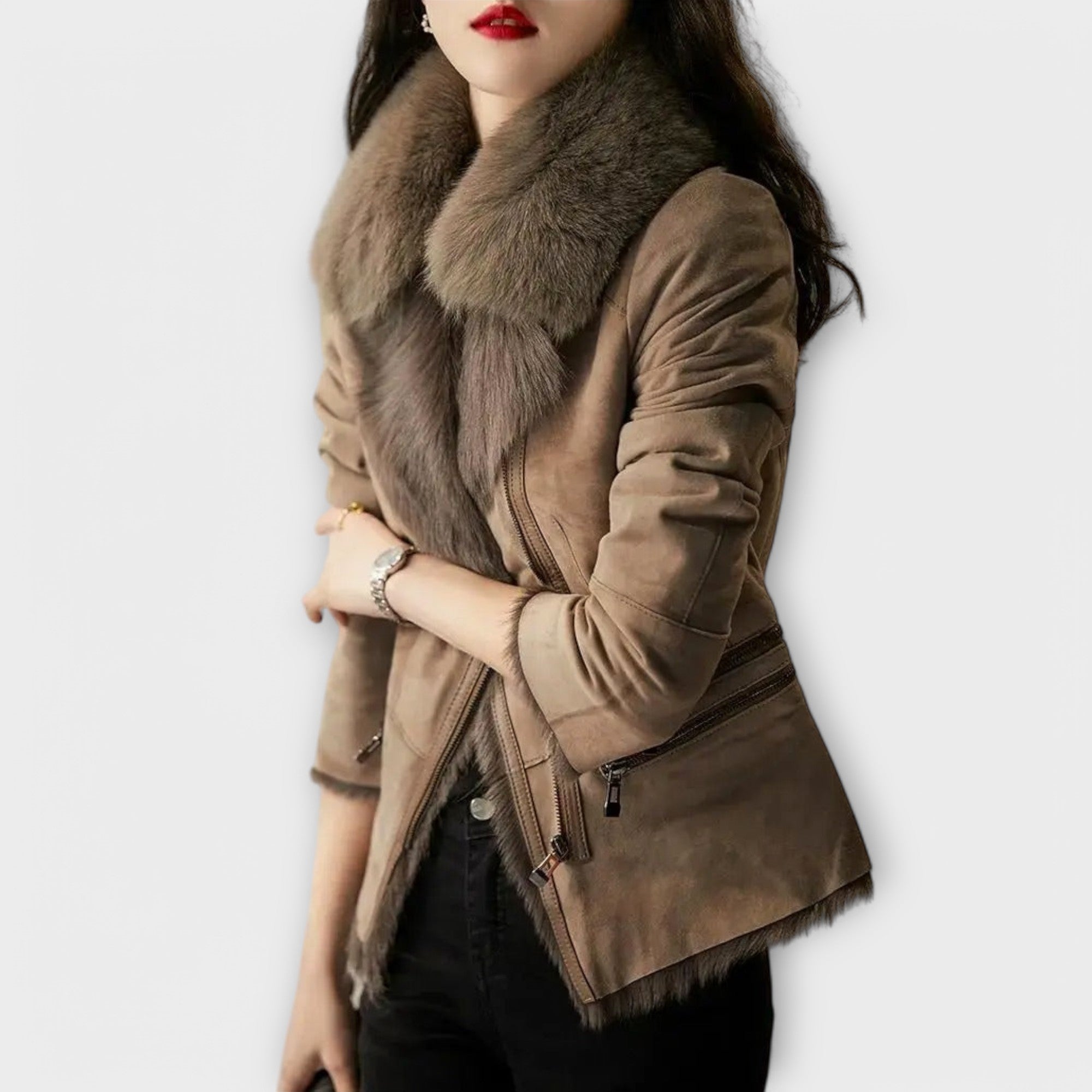 Orsolya luxus báránybőr kabát – hátulnézet