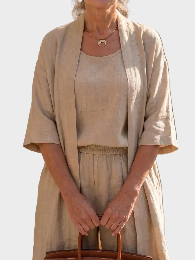 Rozina könnyű lenszett – közelről