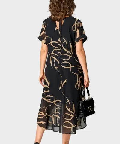 Nóra tavaszi-nyári elegáns ruha – részletfotó – ADÉL Budapest