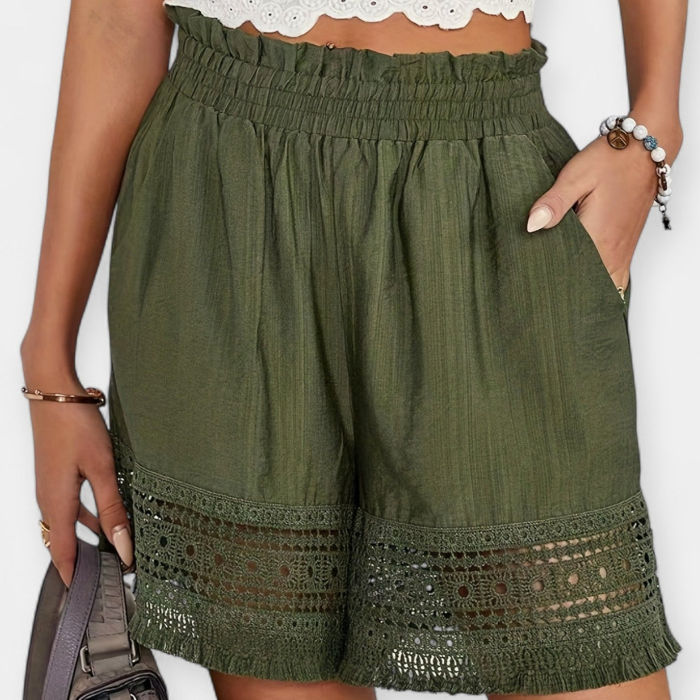 Margaréta csipkés rövidnadrág - részletfotó