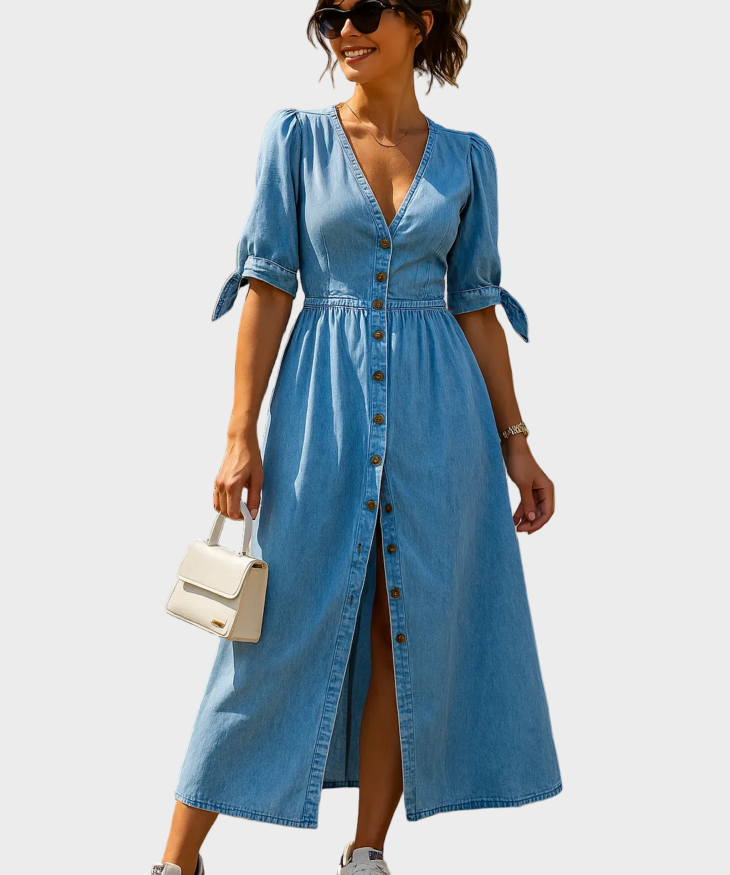 Rakaca – Elegáns midi ruha fa gombokkal 1