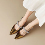 Kisbárkány – Slingback cipő kristályos pánttal