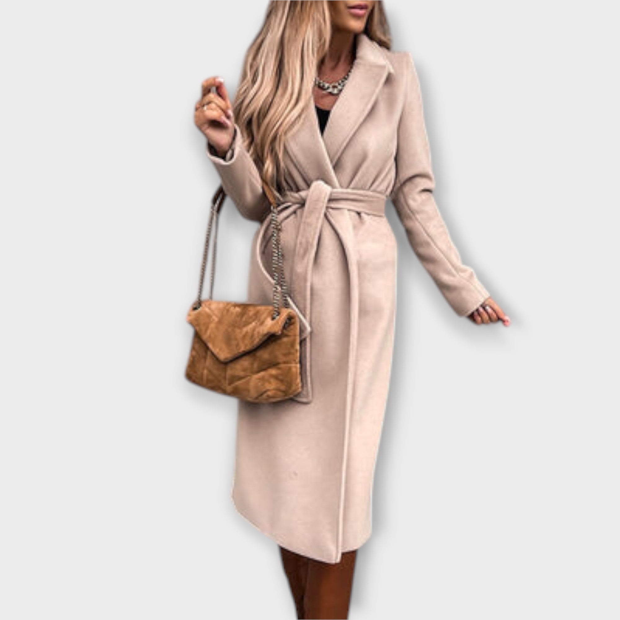 Eliza – Elegáns hosszú kabát övvel
