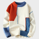 Tivadar patchwork mintás pulóver – elölnézet