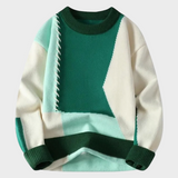Tivadar patchwork mintás pulóver – közelről