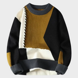 Tivadar patchwork mintás pulóver – stílusfotó