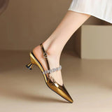 Kisbárkány – Slingback cipő kristályos pánttal
