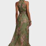 Mezőkövesd halter maxi ruha – közelről