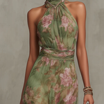 Mezőkövesd halter maxi ruha – stílusfotó