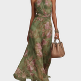 Mezőkövesd halter maxi ruha – elölnézet