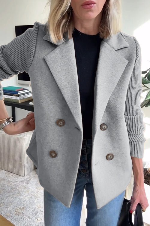 Barbi – elegáns kötött ujjú blézer, hátulnézet