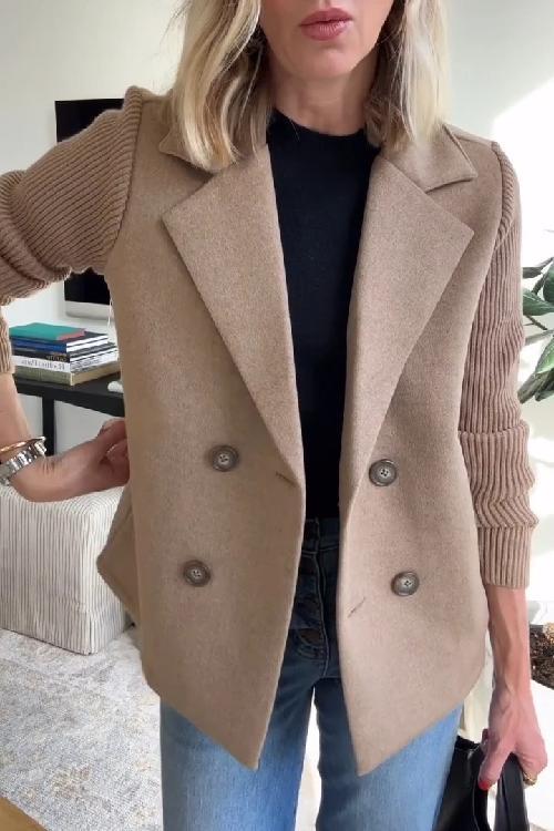 Barbi – elegáns kötött ujjú blézer, elölnézet