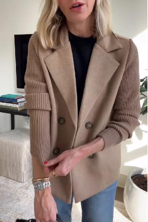 Barbi – elegáns kötött ujjú blézer, anyagrészlet