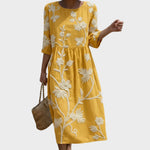 Golop midi ruha növényi virágmintával
